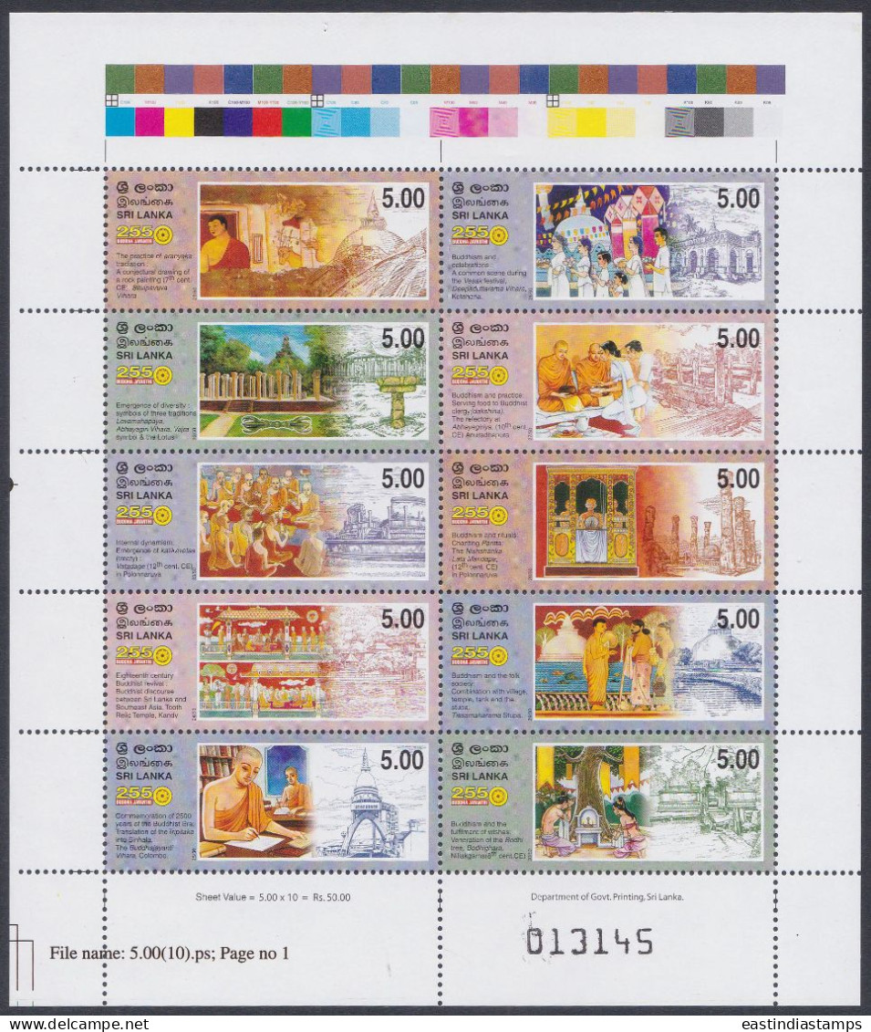 Sri Lanka Ceylon 2006 MNH MS Buddhism, Buddha, Monastary, Monk, Deer, Statue, Sculpture, Art, Miniature Sheet - Sri Lanka (Ceylon) (1948-...)