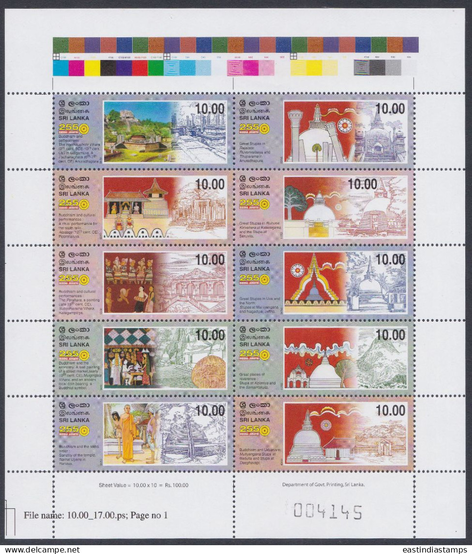 Sri Lanka Ceylon 2006 MNH MS Buddhism, Buddha, Monastary, Monk, Temple, Mountain, Buddhist, Architecture Miniature Sheet - Sri Lanka (Ceylon) (1948-...)