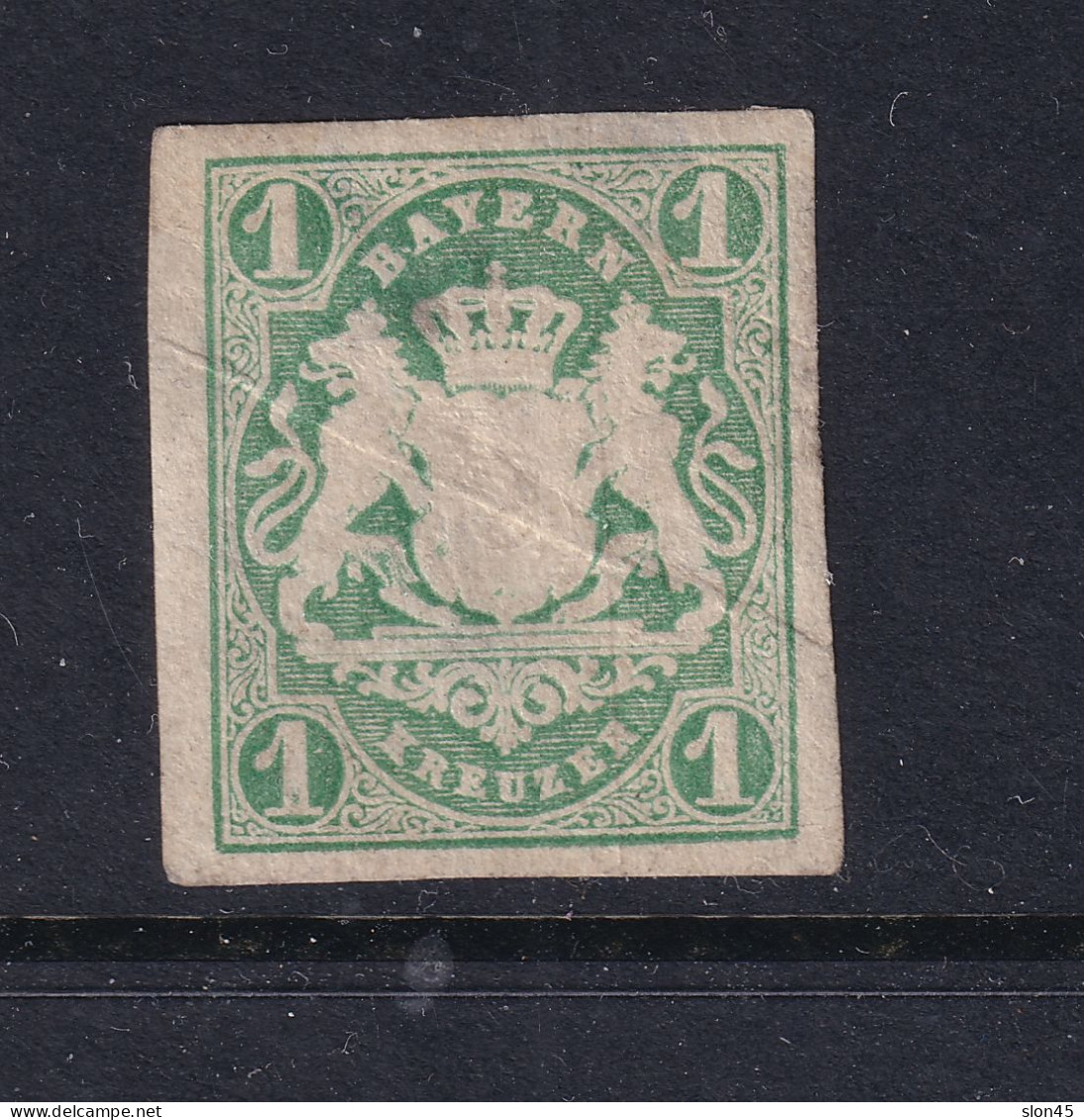 German States Bavaria 1867 1kr Green MNG 16130 - Ungebraucht
