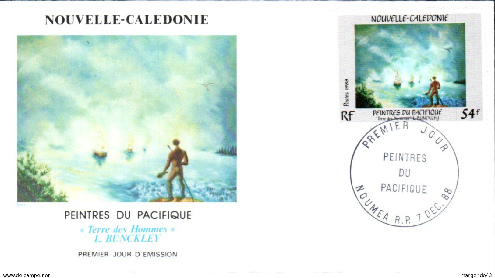 NOUVELLE CALEDONIE FDC 1988 PEINTRES DU PACIFIQUE - FDC