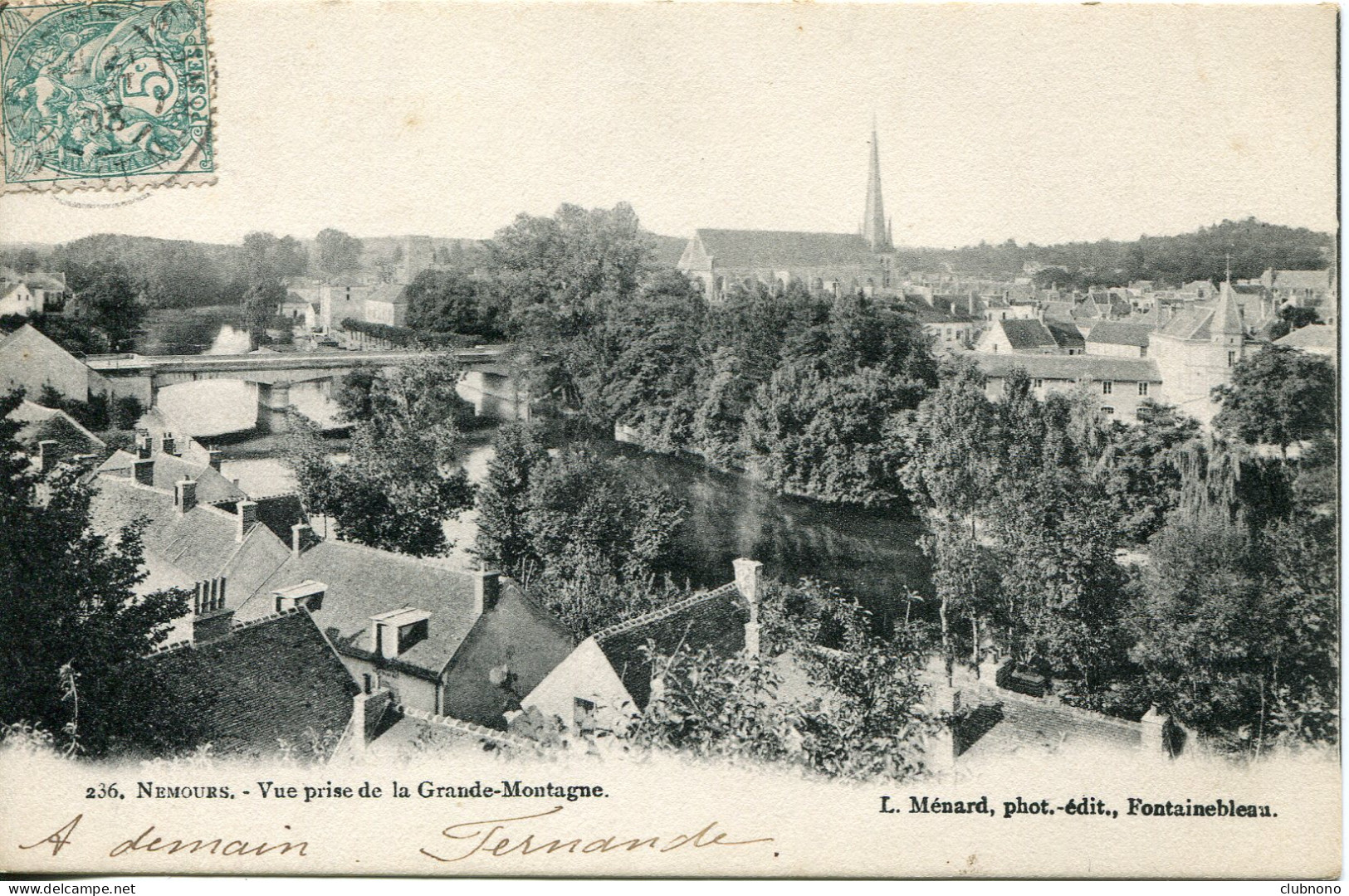 CPA -  NEMOURS  -  VUE PRISE DE LA GRANDE-MONTAGNE - Nemours