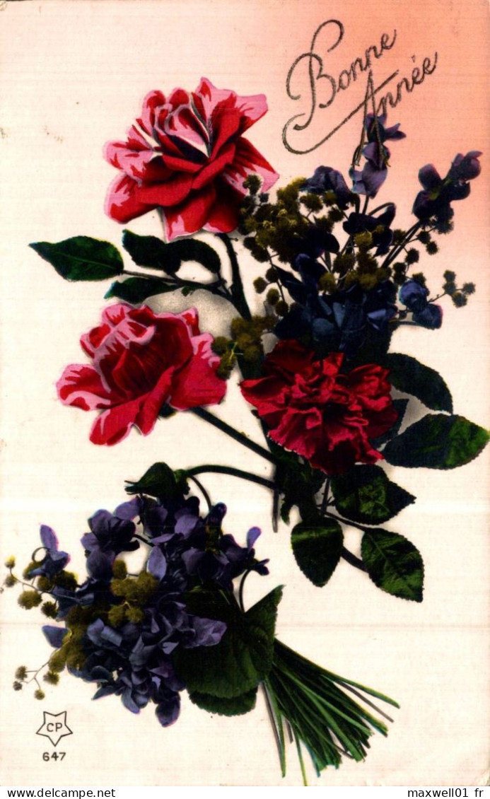 O5 - Carte Postale Fantaisie - Fleurs - Bonne Année - New Year