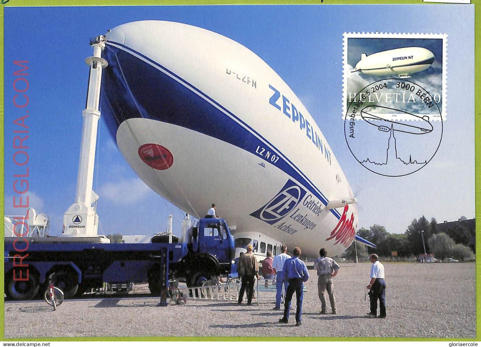 Ad3320 - Switzerland - Postal History - MAXIMUM CARD - 2004 - Zeppelin - Maximumkaarten