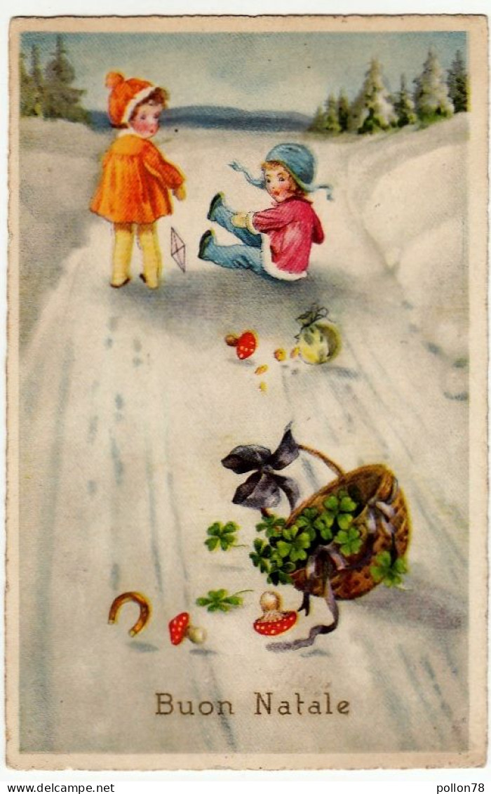 BUON NATALE - COPPIA BAMBINI - 1946 - Vedi Retro - Formato Piccolo - Pâques