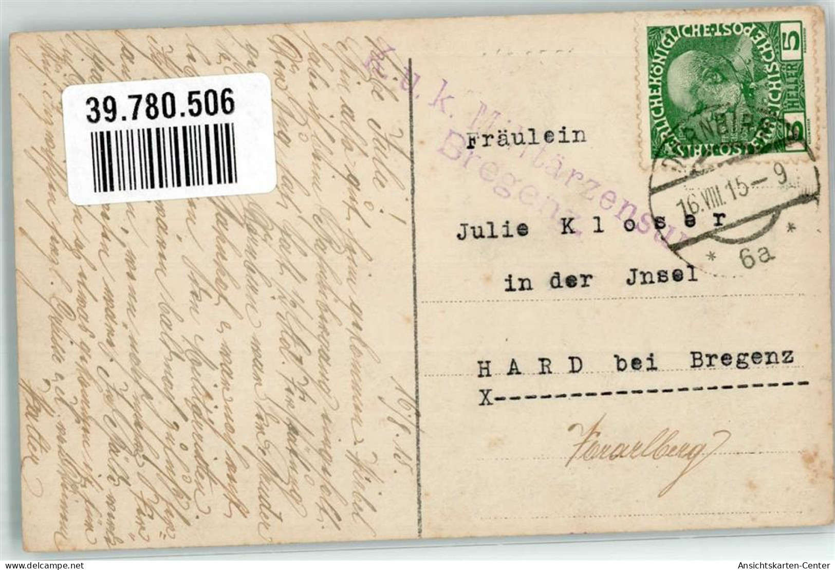 39780506 - Blumen Zensurstempel - Other & Unclassified