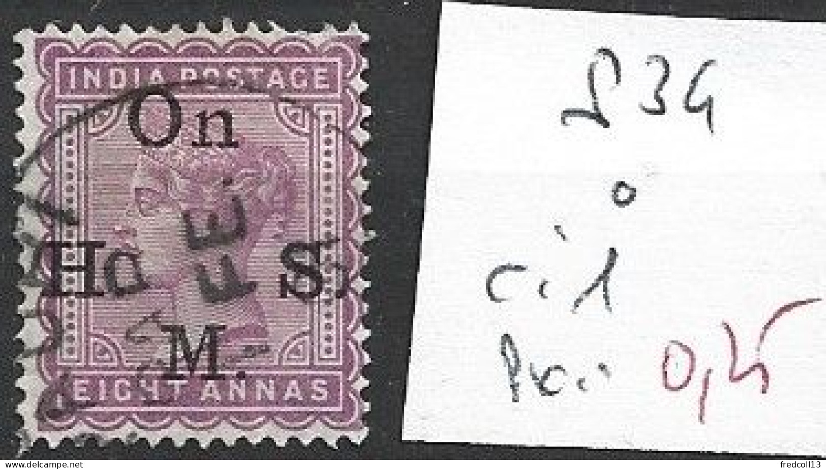 INDE ANGLAISE SERVICE 34 Oblitéré Côte 1 € - 1882-1901 Keizerrijk