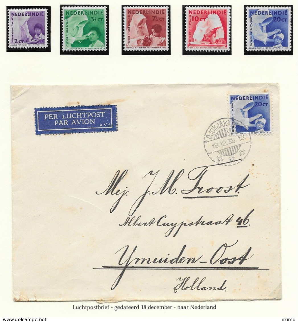 Ned. Indië 1938, NVPH 241-45 + Brief (SN 2876) - India Holandeses