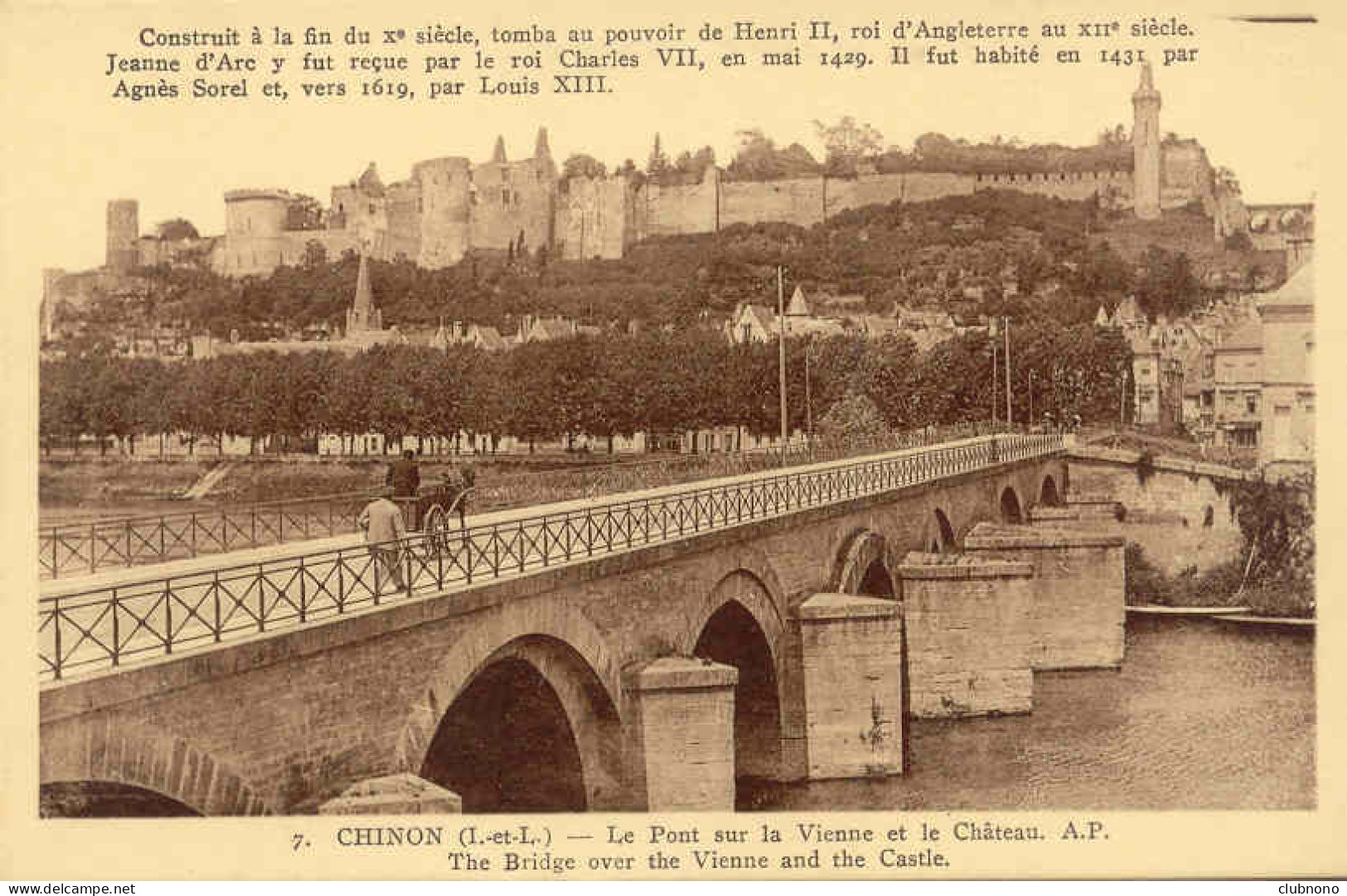 CPA - CHINON - LE PONT SUR LA VIENNE ET LE CHATEAU - Chinon