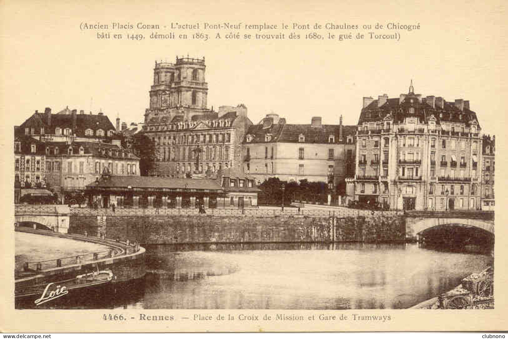 CPA - RENNES -PLACE DE LA CROIX DE MISSION ET GARE DE TRAMWAYS - Rennes