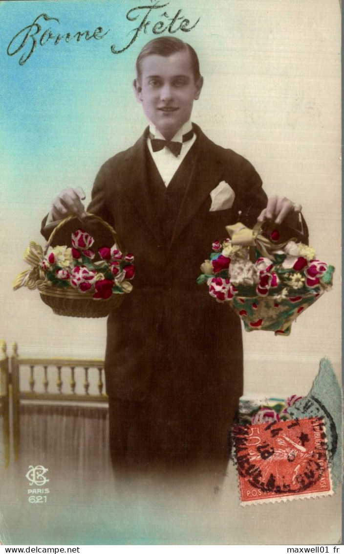 O5 - Carte Postale Fantaisie - Homme - Fleurs - Bonne Fête - Männer