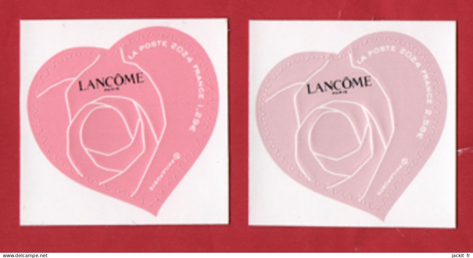 Timbres Autocollants "Cœurs St Valentin 2024 - "Lancome", à L'unité - Neufs