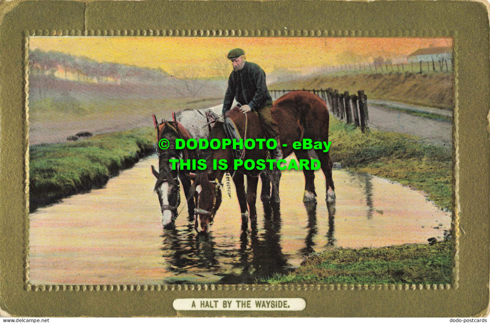 R562614 A Halt By The Wayside. Horses. Wildt And Kray. Series 1301. 1910 - Monde