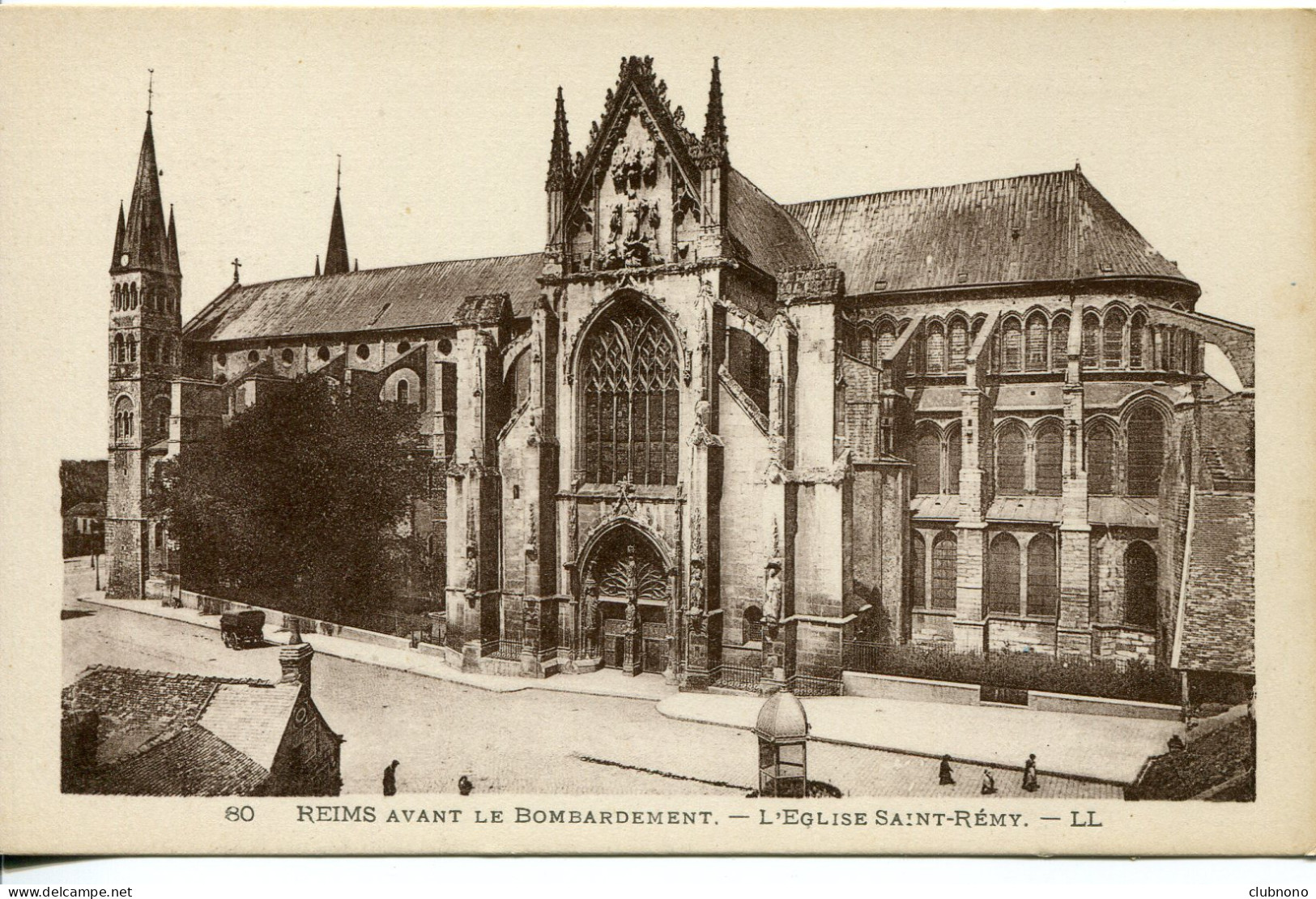 CPSM -  REIMS - AVANT LE BOMBARDEMENT - EGLISE SAINT-REMY (ETAT PARFAIT) - Reims