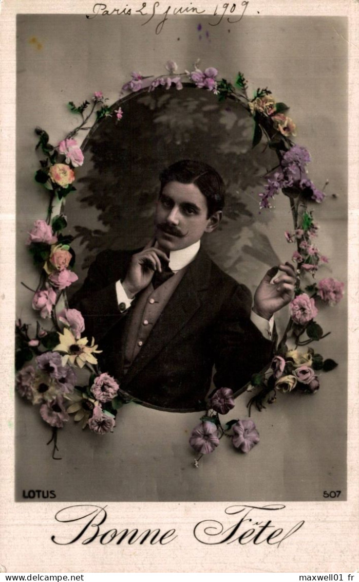 O5 - Carte Postale Fantaisie - Homme - Fleurs - Bonne Fête - Männer