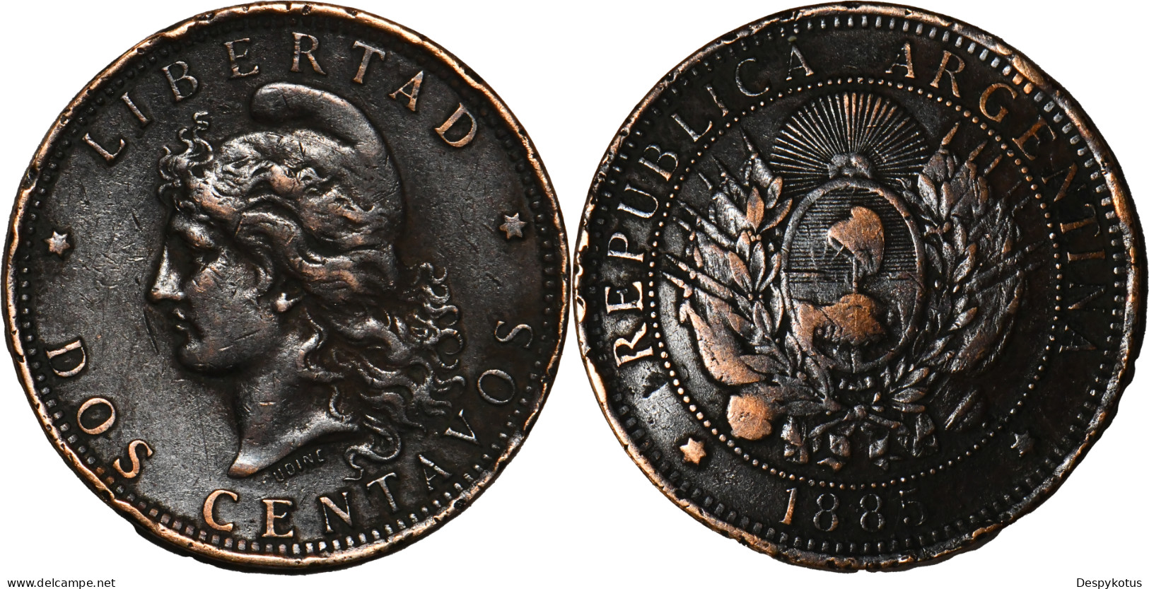 ARGENTINE - 1885 - DOS CENTAVOS - 19-175 - Argentina