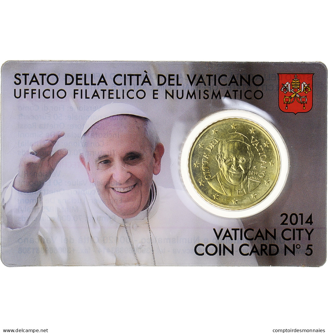 Vatican, Benedict XVI, 50 Euro Cent, 2014, Rome, Coin Card, FDC, Laiton - Vaticaanstad