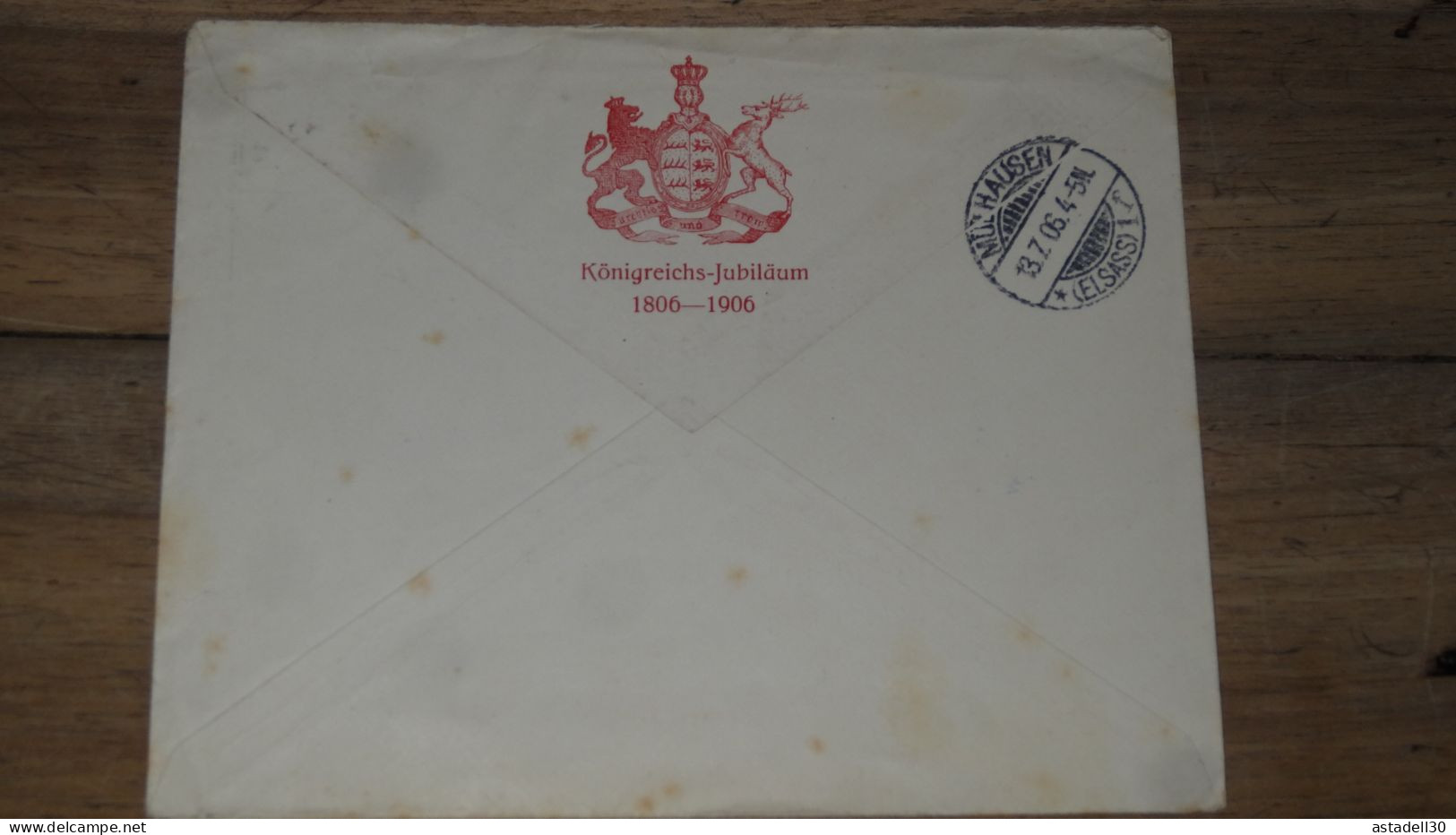 Enveloppe Entier Postal, Regierungs Jubilaum 1906, Stuttgart  ......... Boite1 ..... 240424-245 - Briefe U. Dokumente