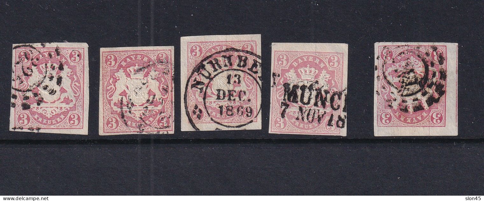German States Bavaria 1867 Used 5kr Small Accumulation 16131 - Postfris