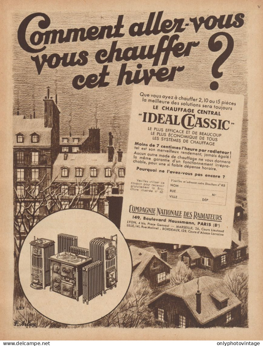 IDEAL CLASSIC - Comment Allez-vous... - Pubblicità D'epoca - 1933 Old Ad - Publicidad