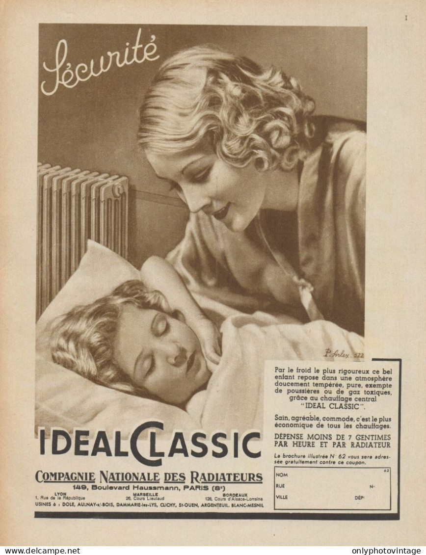 IDEAL CLASSIC - Securitè - Pubblicità D'epoca - 1937 Old Advertising - Publicidad