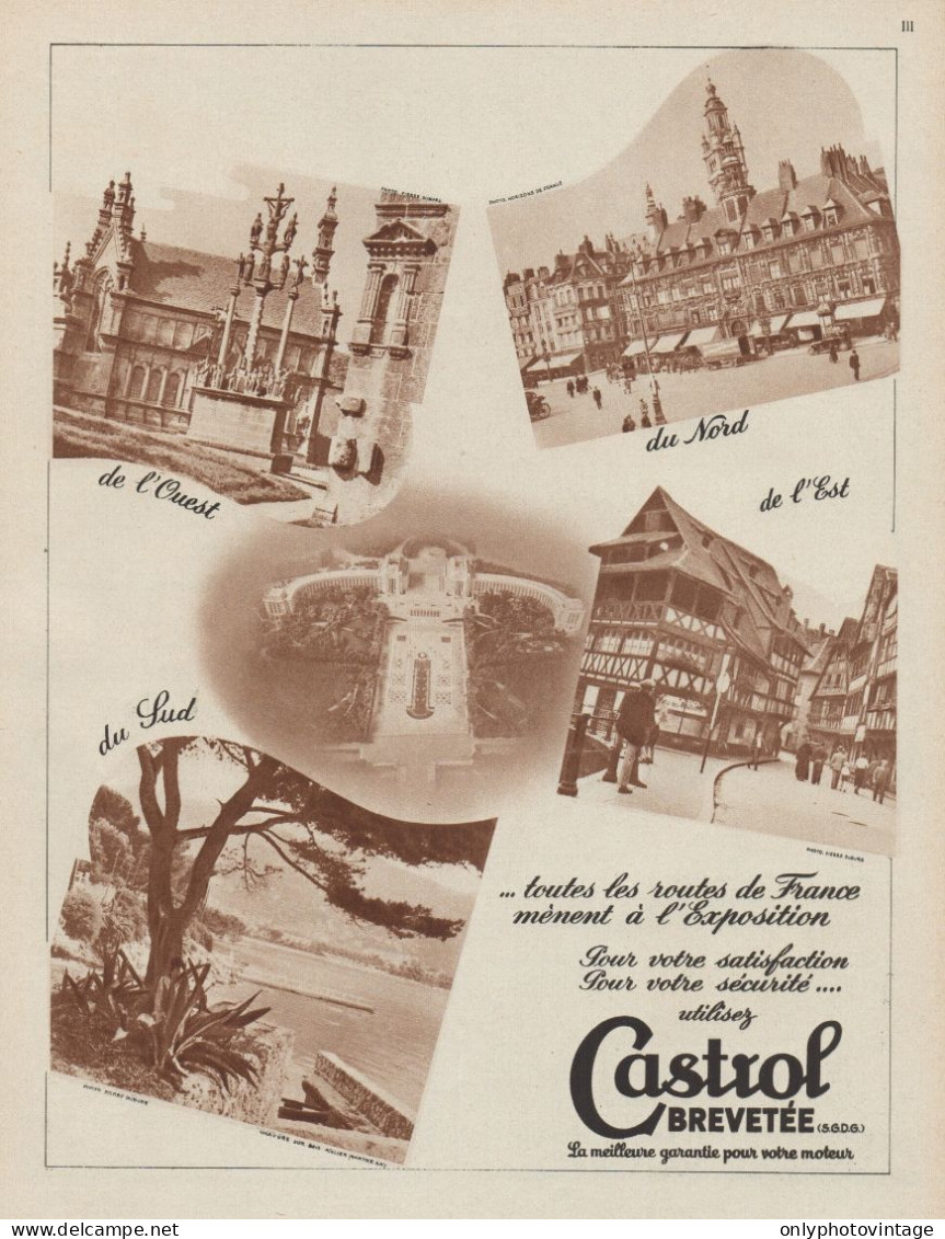 Lubrificante CASTROL - Immagini - Pubblicità D'epoca - 1937 Old Advert - Publicidad