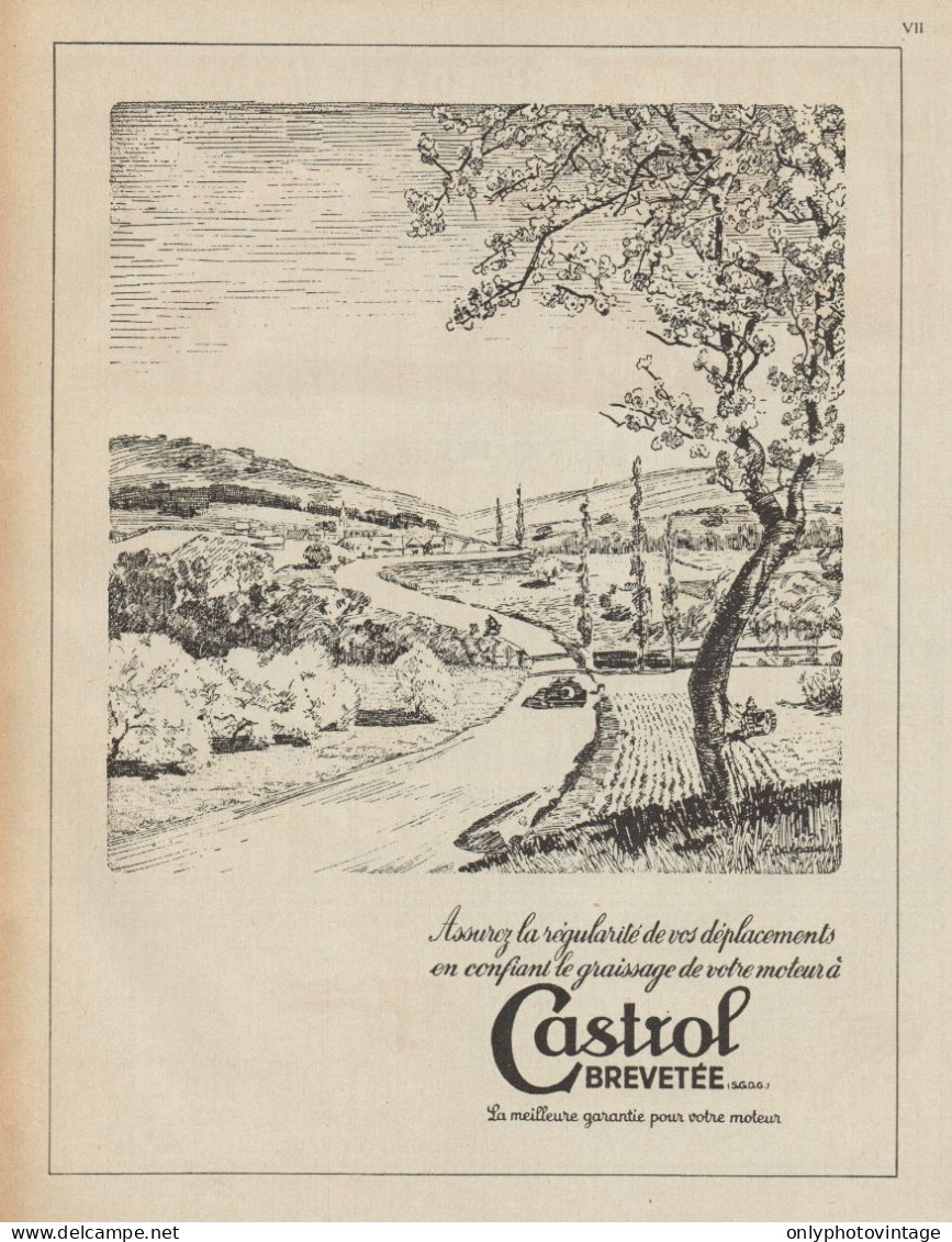 Lubrificante CASTROL - Illustrazione - Pubblicità D'epoca - 1937 Old Ad - Publicidad