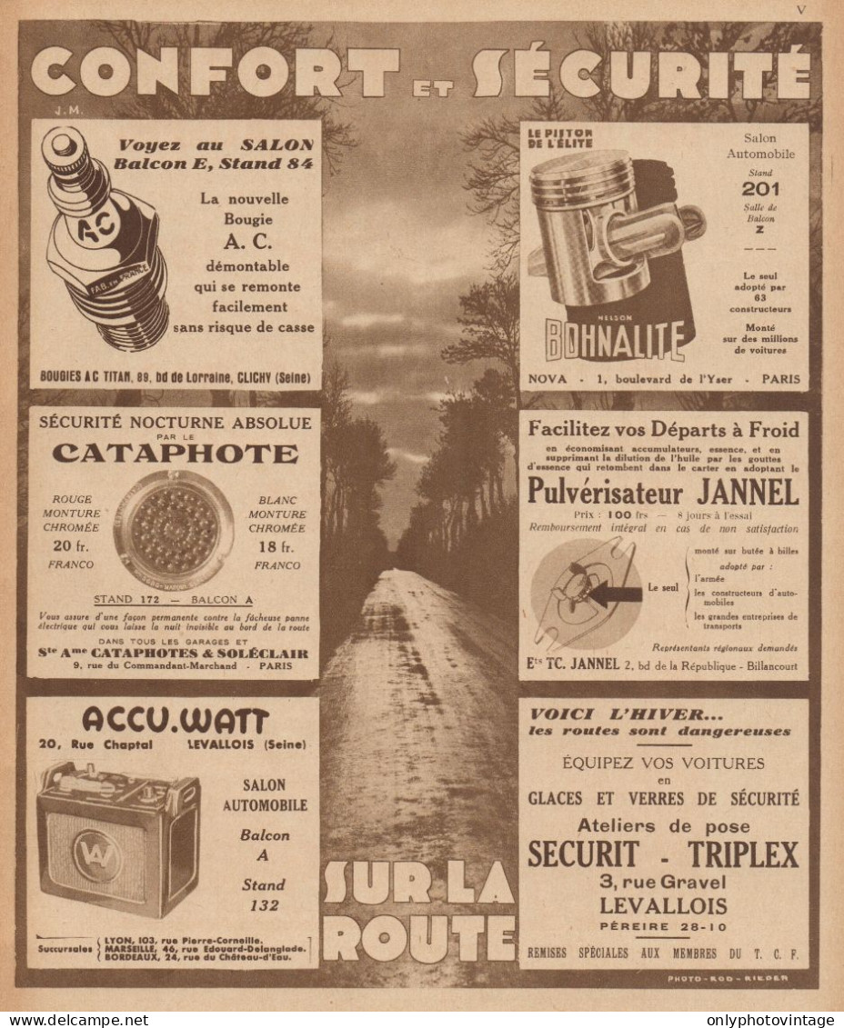 Confort Et Sécurité Sur La Route - Pubblicità D'epoca - 1932 Old Advert - Pubblicitari