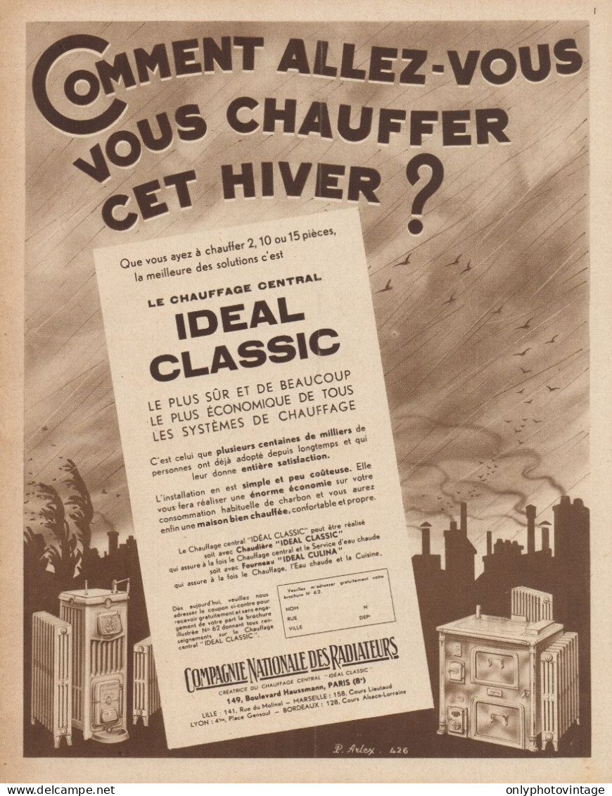 Ideal Classic - Comment Allez-vous... - Pubblicità D'epoca - 1932 Old Ad - Publicidad