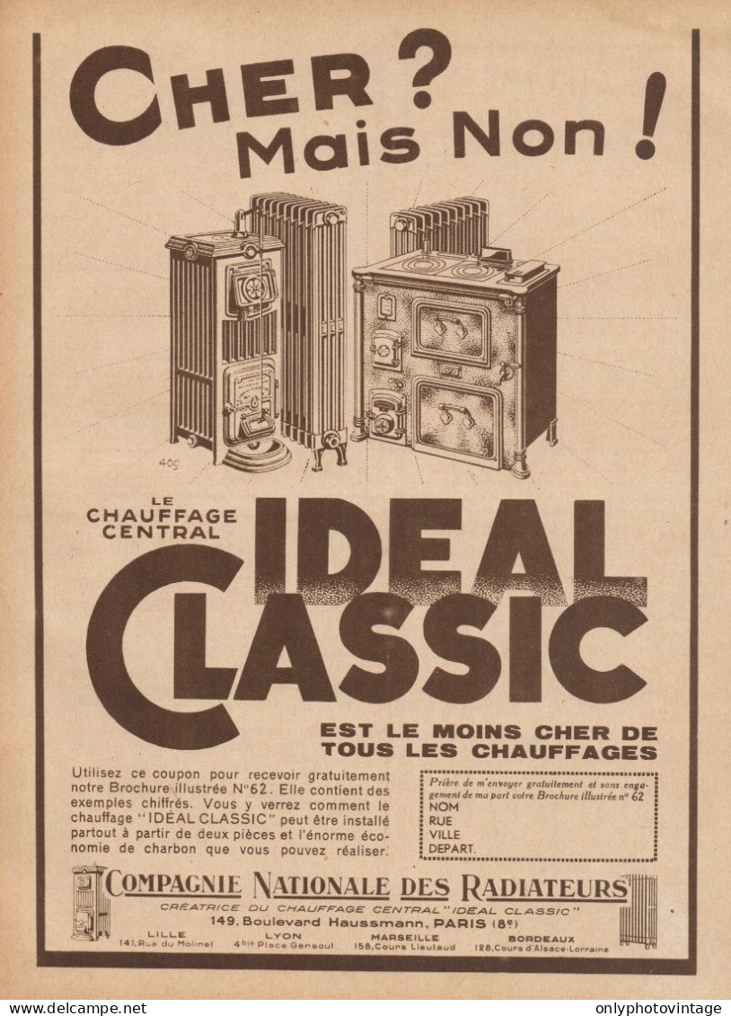 Ideal Classic - Cher? Mais Non! - Pubblicità D'epoca - 1932 Old Advert - Pubblicitari