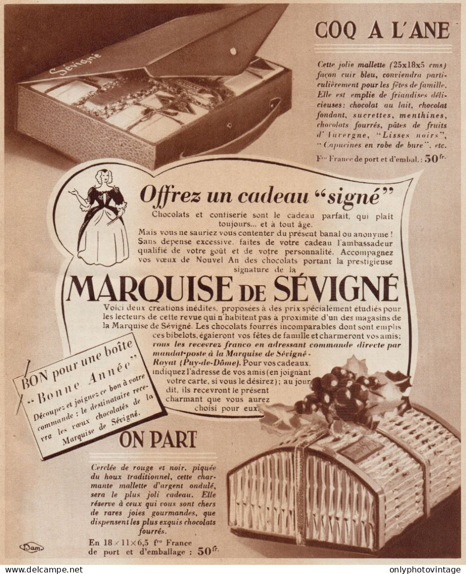 Marquise De Sévigné - Pubblicità D'epoca - 1935 Old Advertising - Publicidad