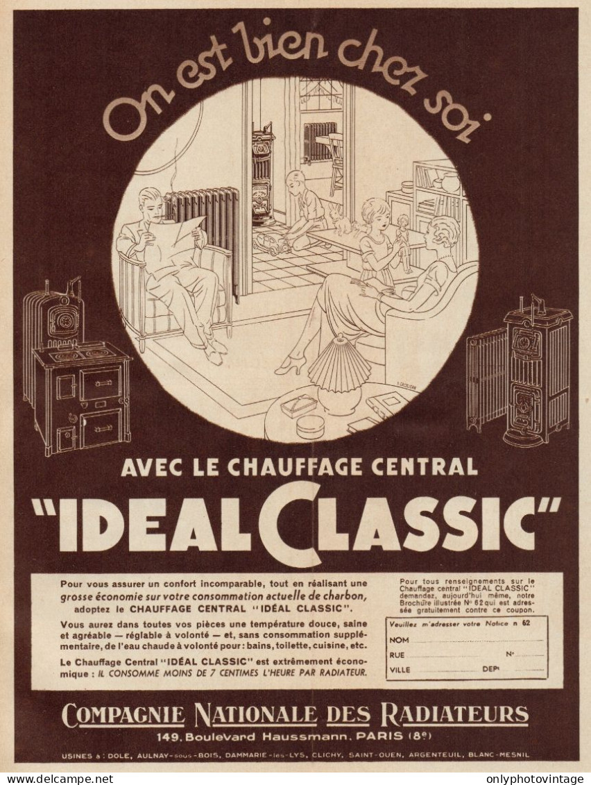 Ideal Classic - Illustrazione - Pubblicità D'epoca - 1935 Old Advertising - Publicidad