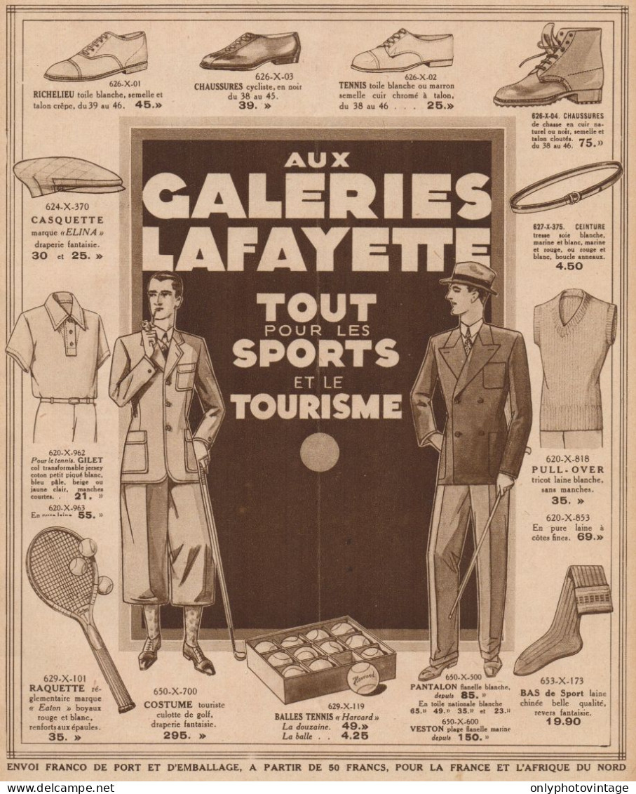 Galeries Lafayette - Pubblicità D'epoca - 1931 Old Advertising - Publicités