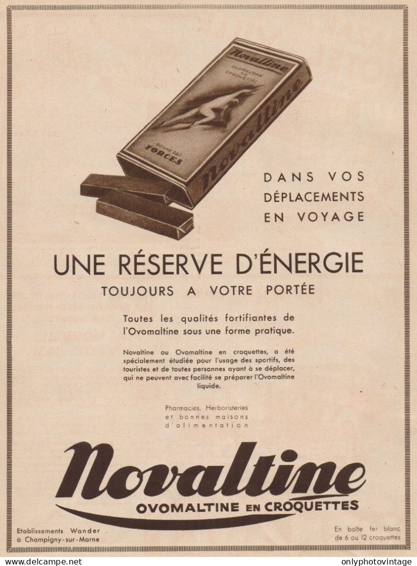 NOVALTINE - Ovomaltine En Croquettes - Pubblicità D'epoca - 1931 Old Ad - Publicités