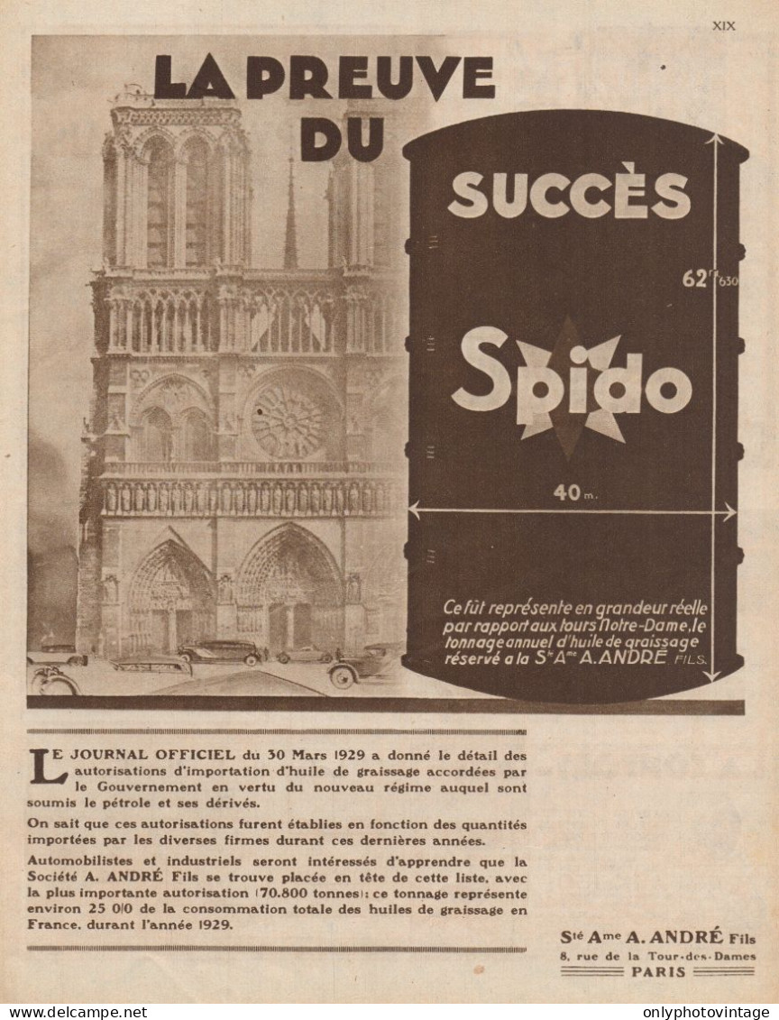 Lubrificanti Spido - Illustrazione - Pubblicità D'epoca - 1930 Old Advert - Werbung