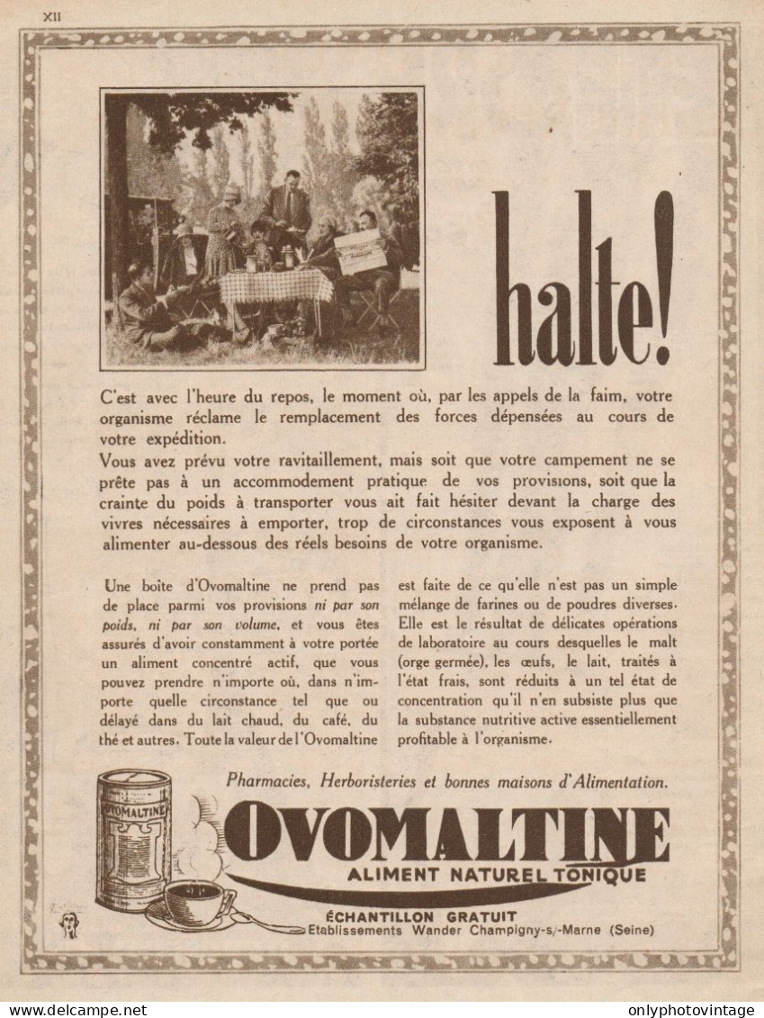 OVOMALTINE - Halte!... - Pubblicità D'epoca - 1930 Old Advertising - Werbung