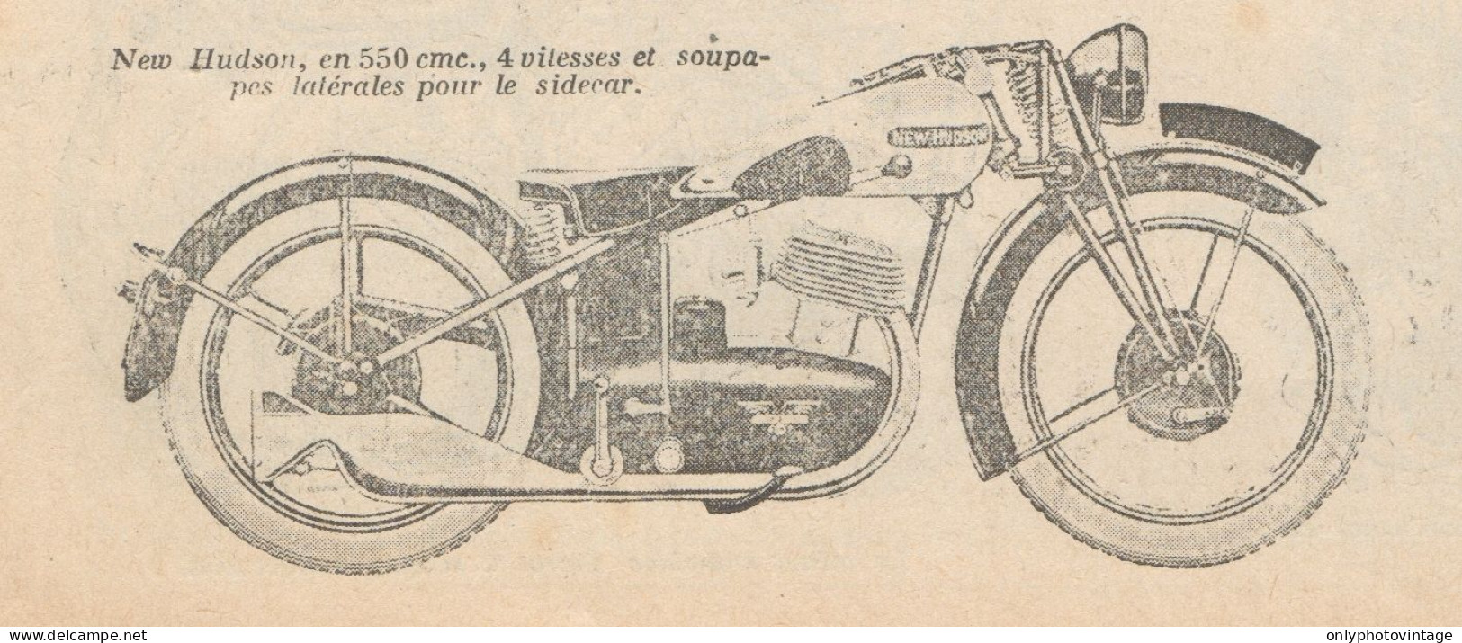 Motocyclette NEW HUDSON 500 Cmc. - Pubblicità D'epoca - 1930 Old Advert - Publicités