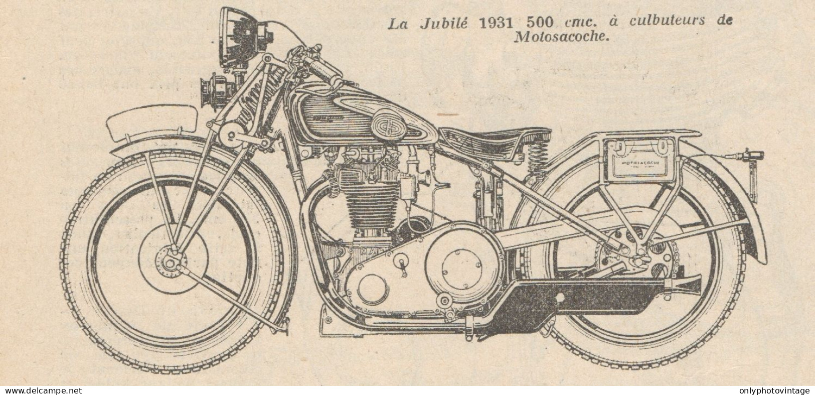 Motocyclette Jubilé 500 Cmc. - Pubblicità D'epoca - 1930 Old Advertising - Publicités