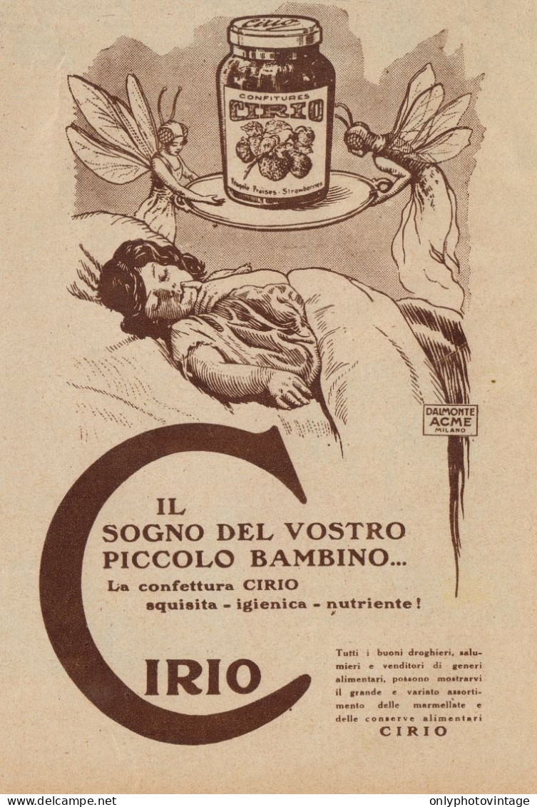 CIRIO - Il Sogno Del Vostro Piccolo Bambino - Pubblicità D'epoca - 1927 Ad - Werbung