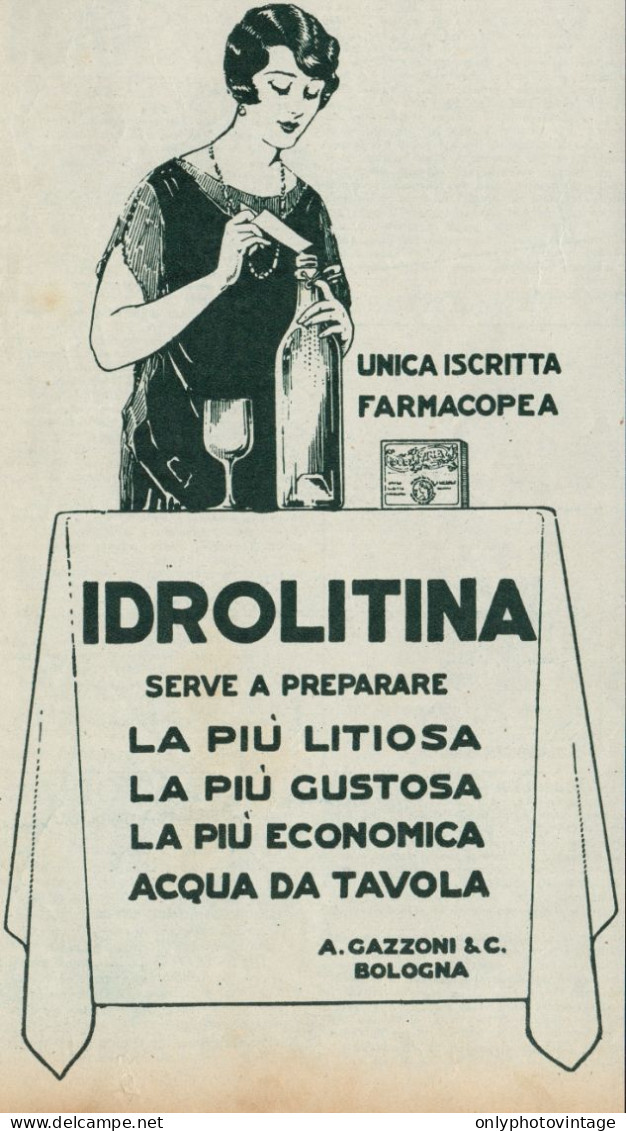 IDROLITINA - A. Gazzoni - Bologna - Pubblicità D'epoca - 1927 Old Advert - Publicités