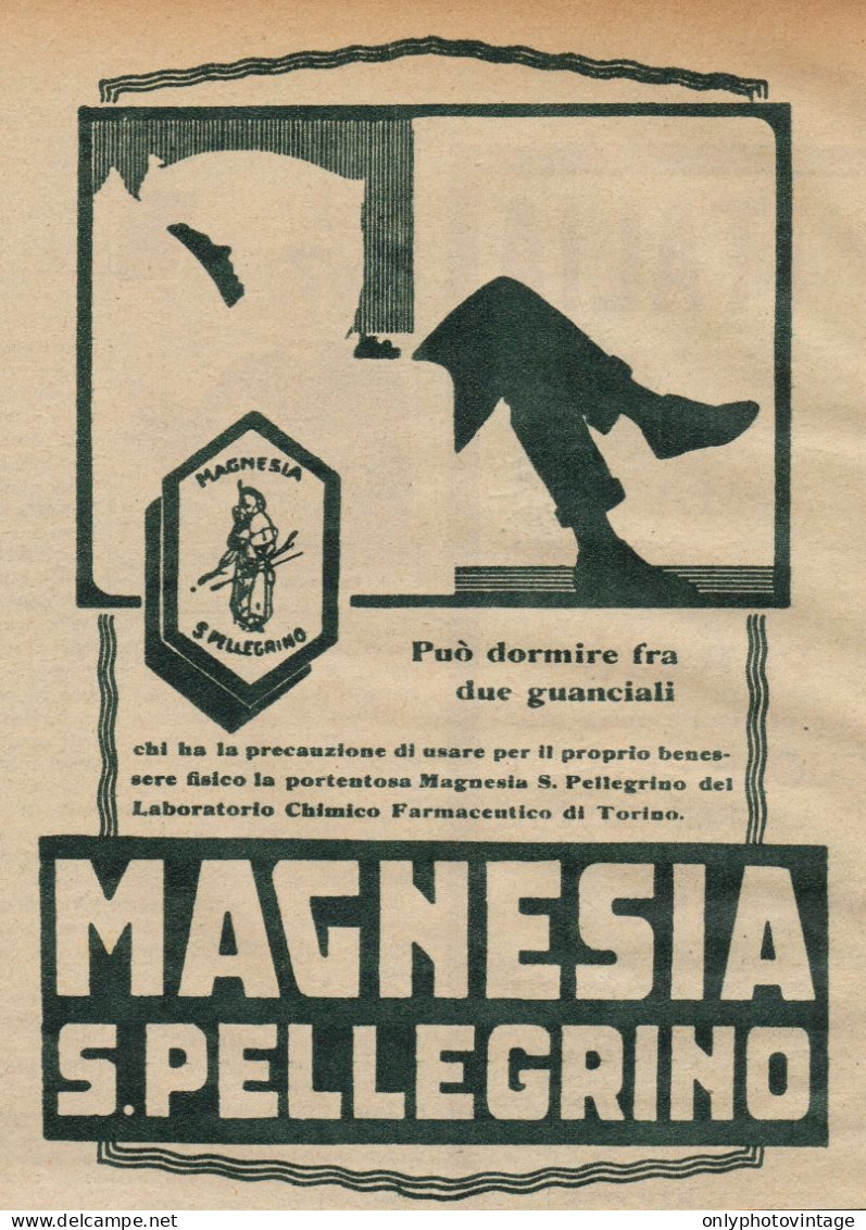 Magnesia San Pellegrino - Pubblicità D'epoca - 1927 Old Advertising - Publicités