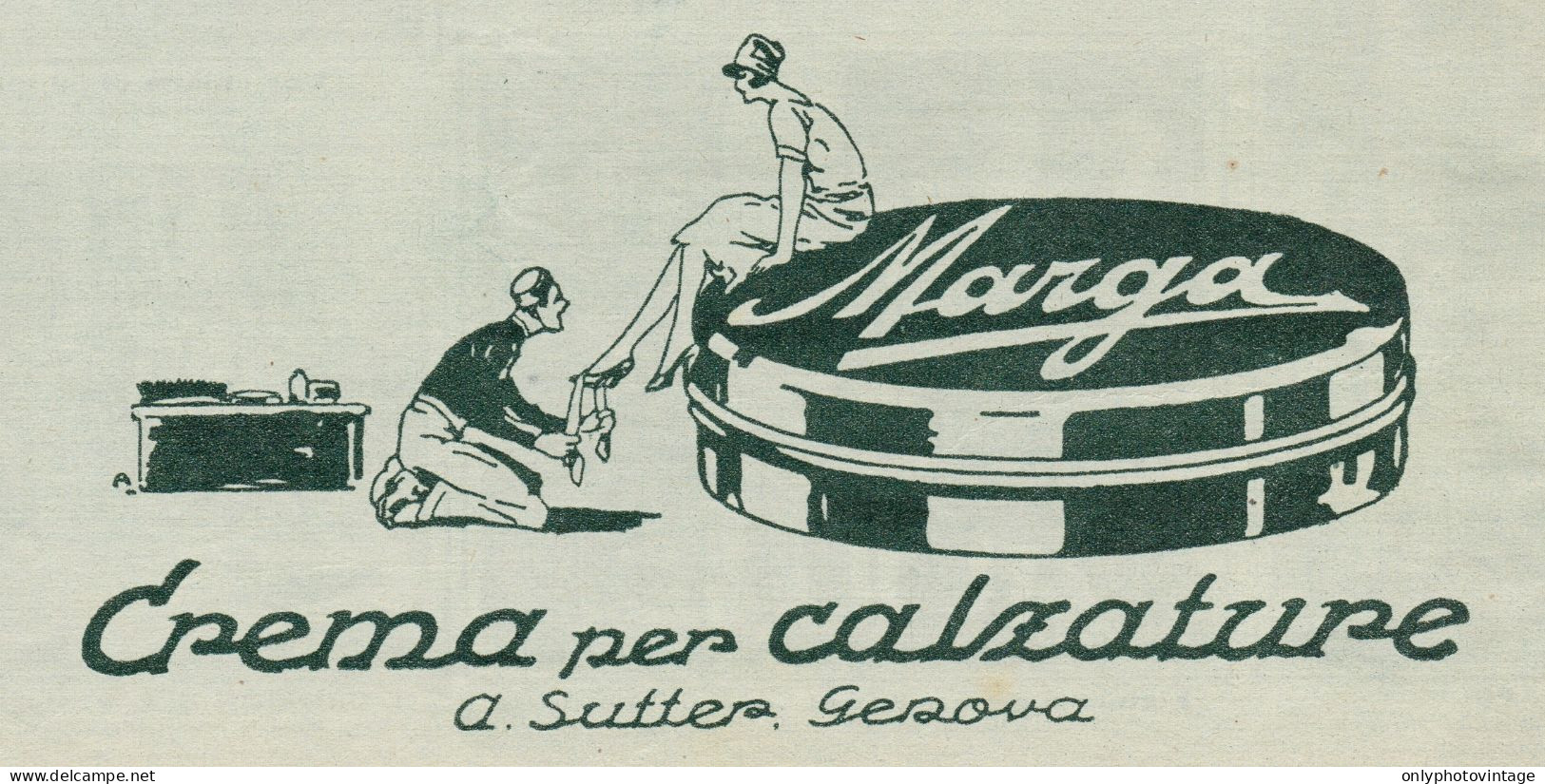 Y9818 Crema Per Calzature MARGA - A. Sutter - Pubblicità D'epoca - 1927 Old Ad - Publicités
