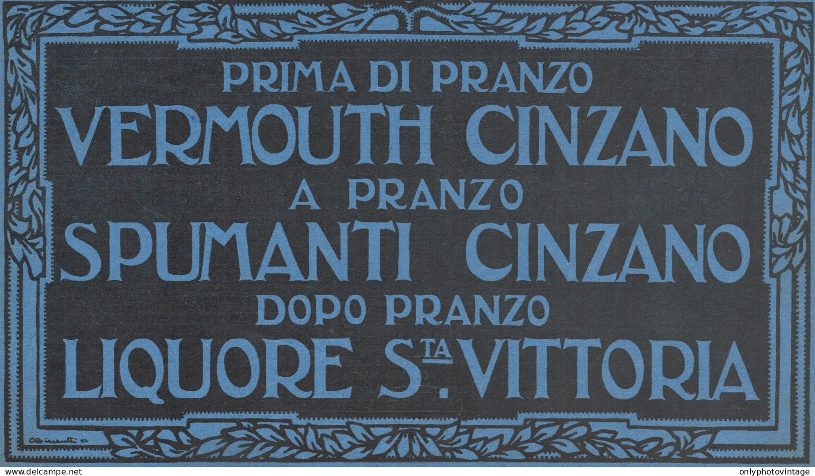 Vermouth E Spumanti CINZANO - Pubblicità D'epoca - 1924 Old Advertising - Publicités
