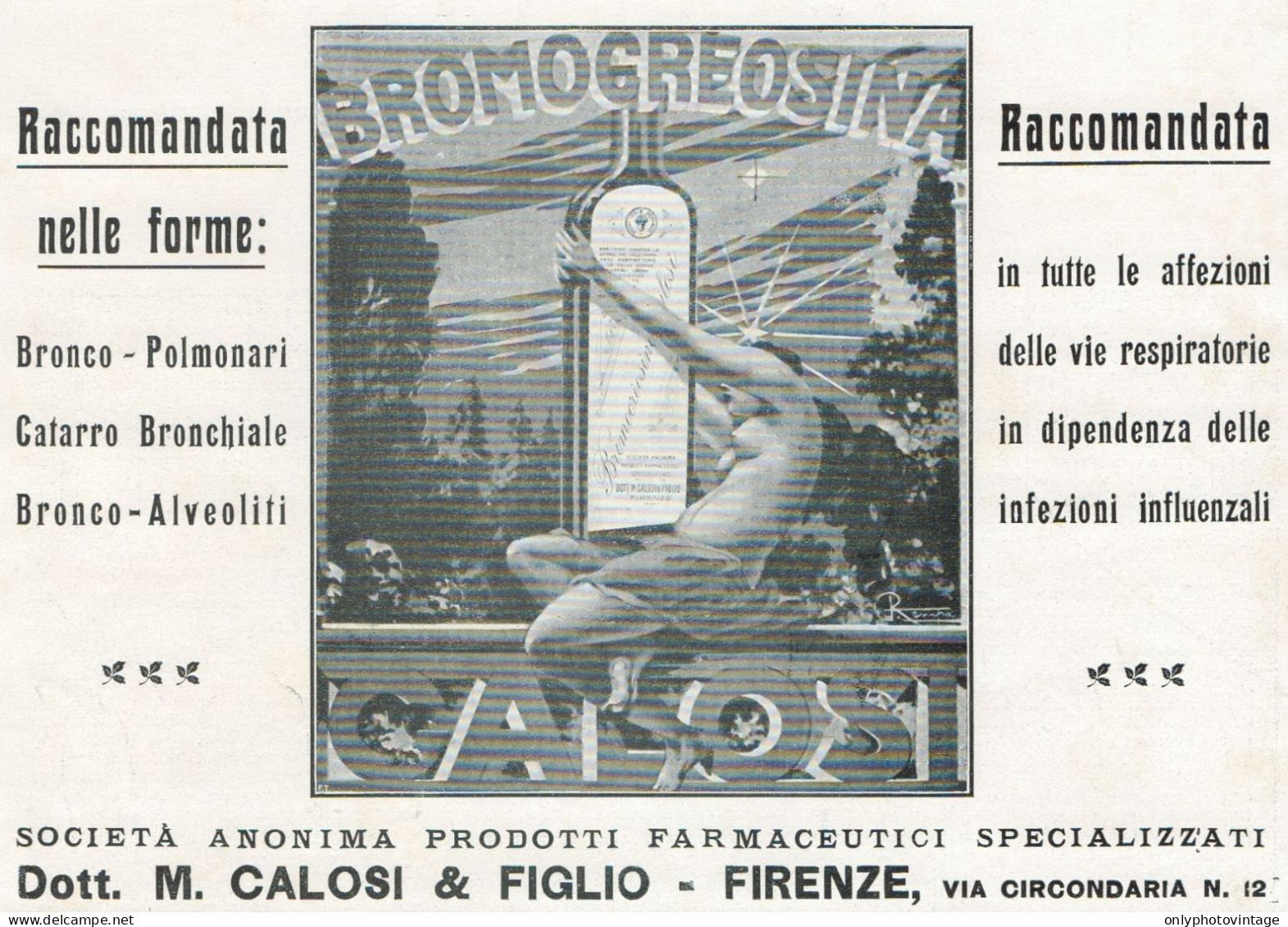 Bromogreosina CALOSI - Pubblicità D'epoca - 1924 Old Advertising - Werbung