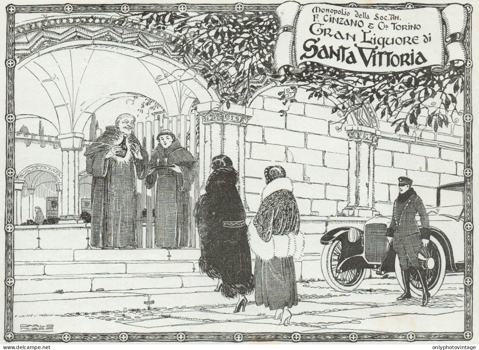 Cinzano - Gran Liquore Di Santa Vittoria - Pubblicità D'epoca - 1924 Ad - Publicités