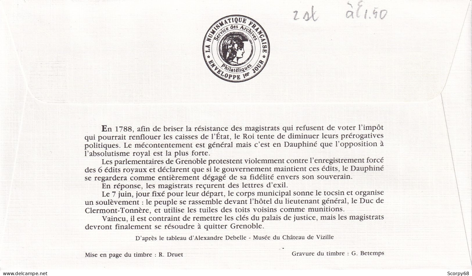FDC 18/06/1988: Bicentenaire De La Révolution Française - PHILEXFRANCE 1989 - 2 FDC - Y&T N° 2538A - 1980-1989