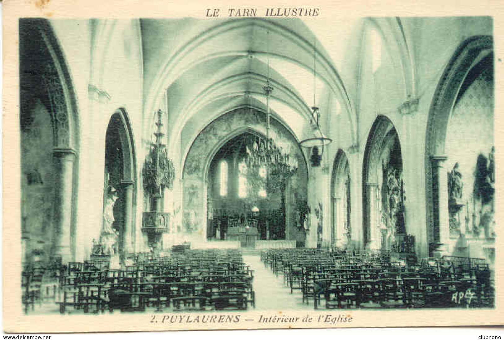 CPSM -PUYLAURENS - INTERIEUR DE L'EGLISE (1941) - Puylaurens