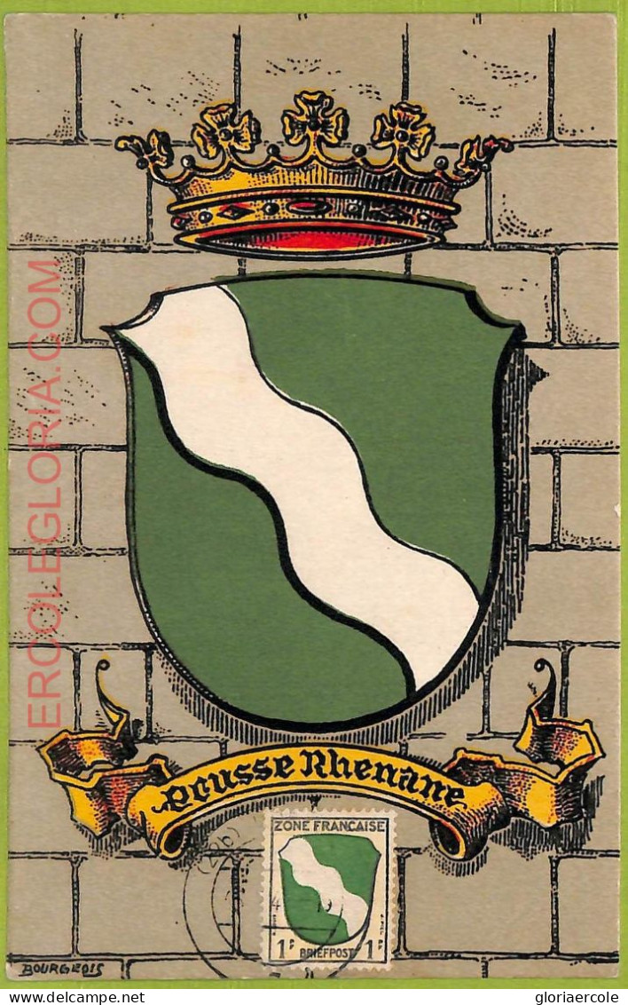Ad3327 - GERMANY French Zone - Postal History - MAXIMUM CARD - HERALDRY 1948 - Other & Unclassified