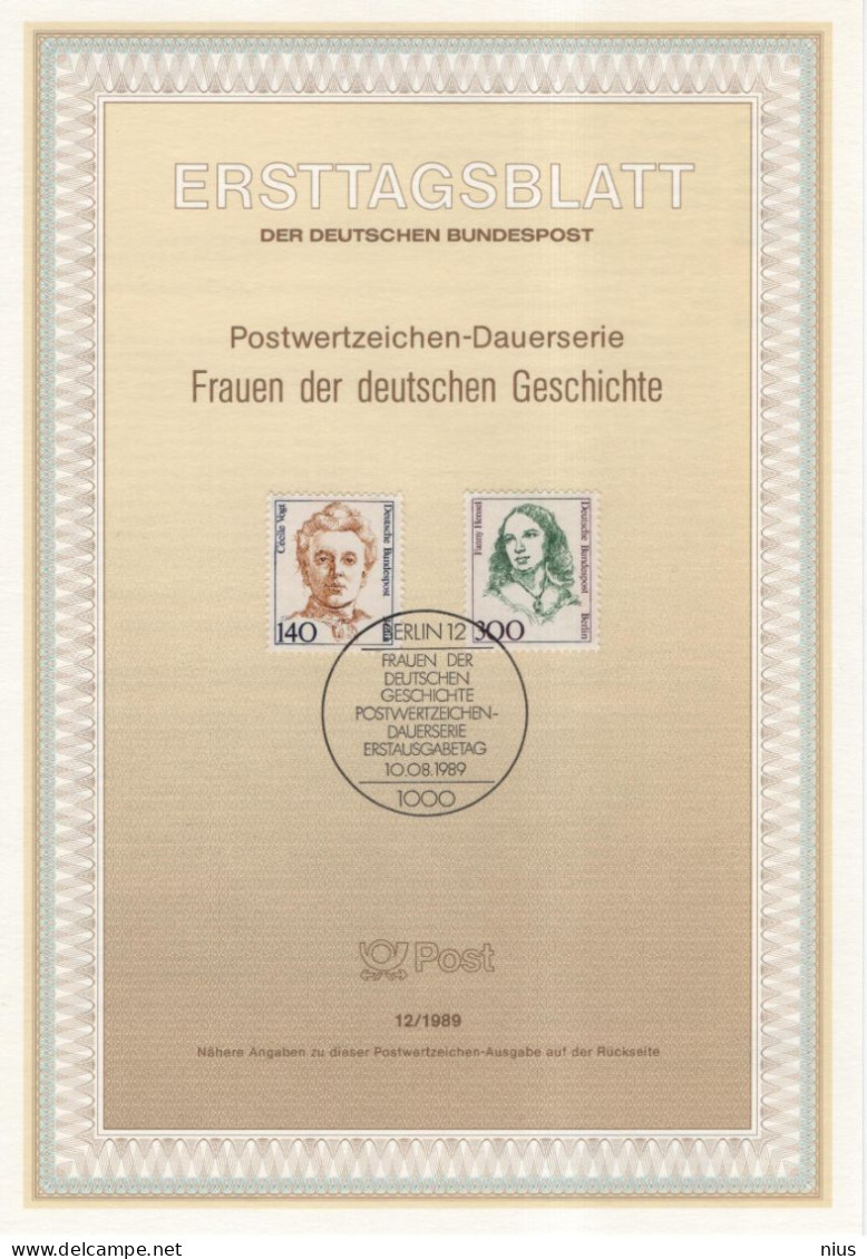 Germany Deutschland 1989-12 Medicine Cecile Vogt, Brain Research, Fanny Hensel Mendelssohn, Composer Music, Berlin - 1981-1990