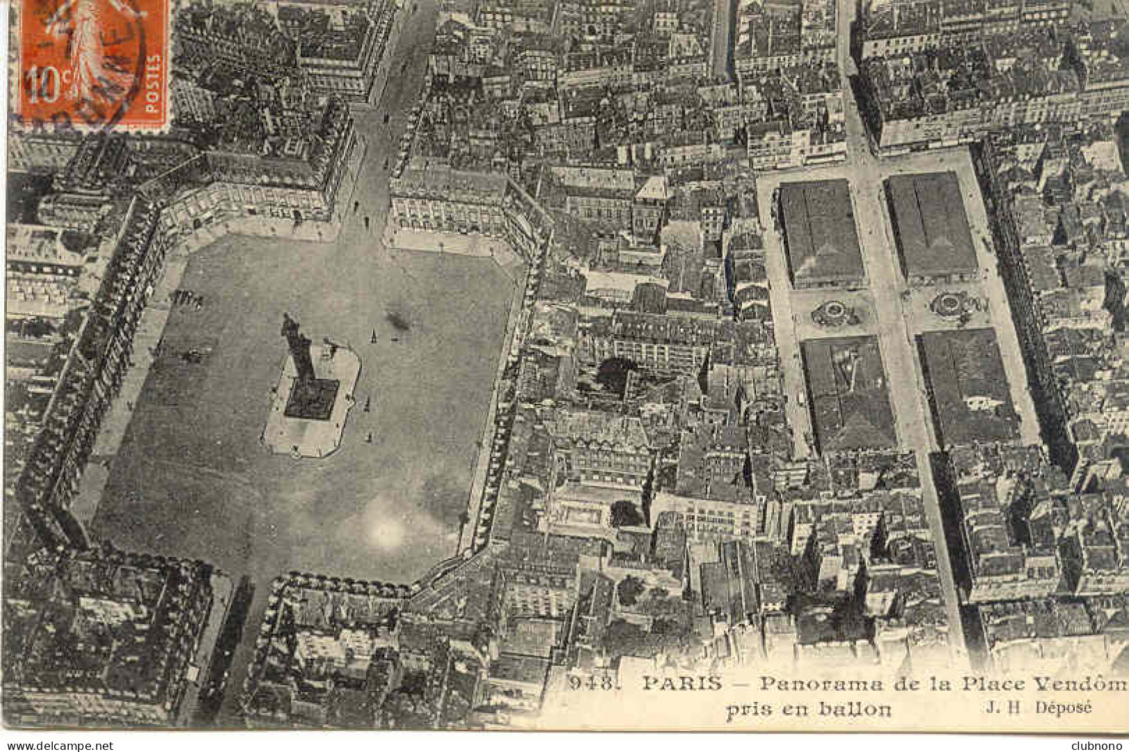 CPA - PARIS - PLACE VENDOME - PANORAMA PRIS EN BALLON - Plätze