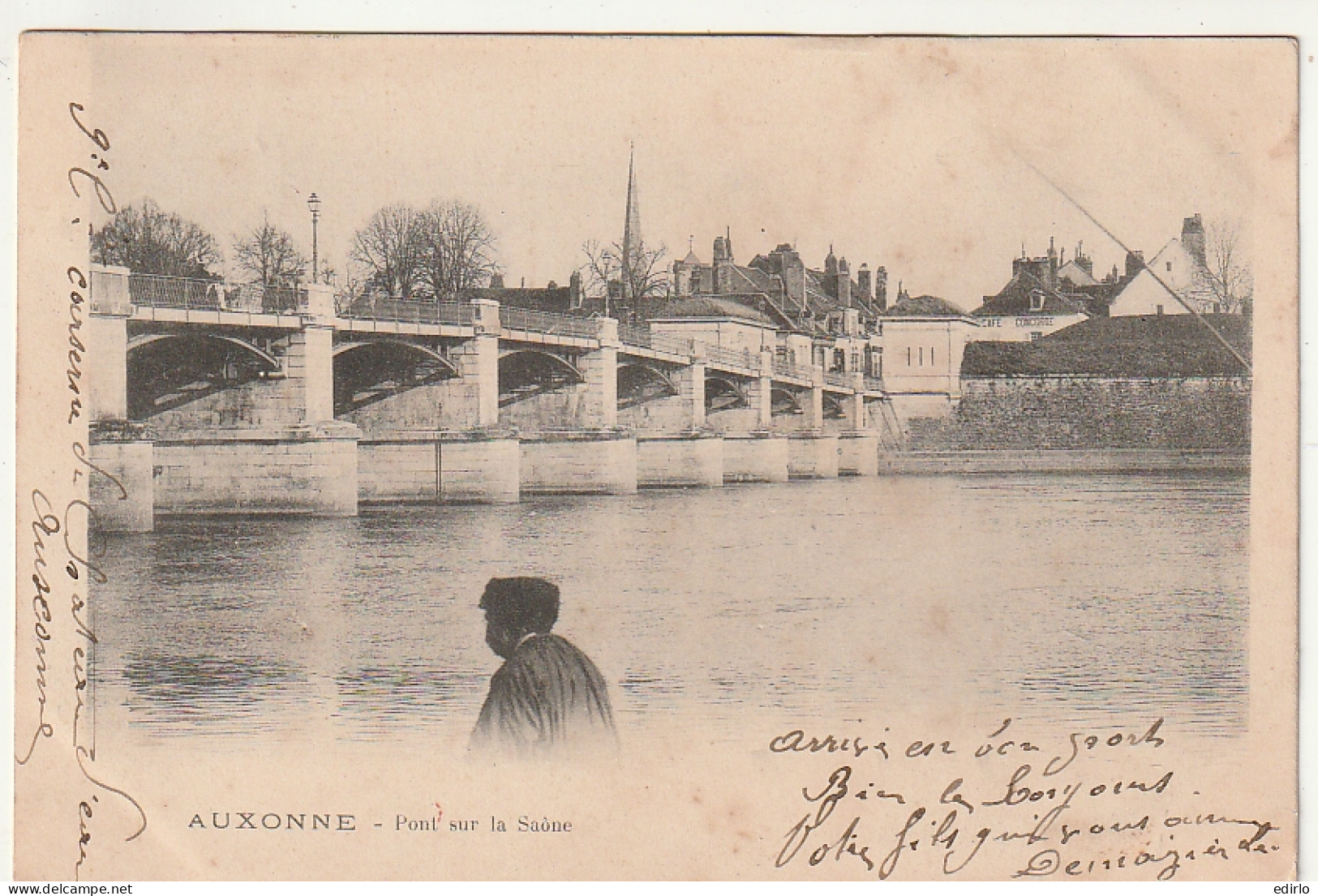 ***  21 ***  AUXONNE  Pont Sur La Saône -- Timbrée TTB   - Auxonne